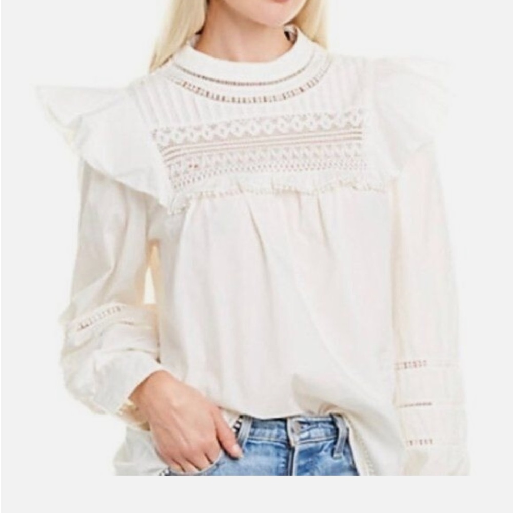 NWT J. Crew Cocheted Ruffled Top
